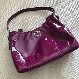 Coach Purple patent leather mini shoulder bag